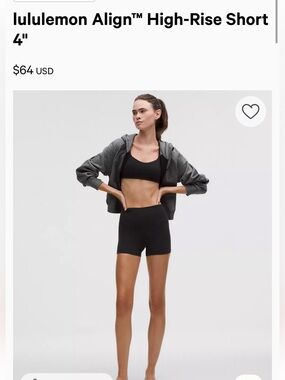 lululemon athletica Align™ High-Rise 4" Shorts - Black Size 4